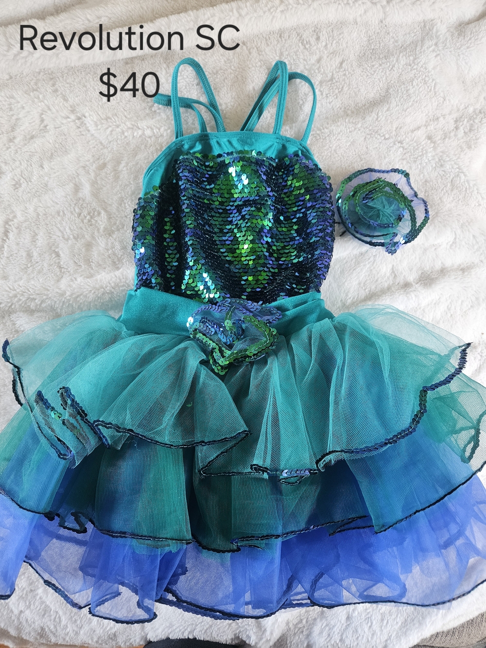 Revolution Teal & Blue Sequin Tulle Dance Costume